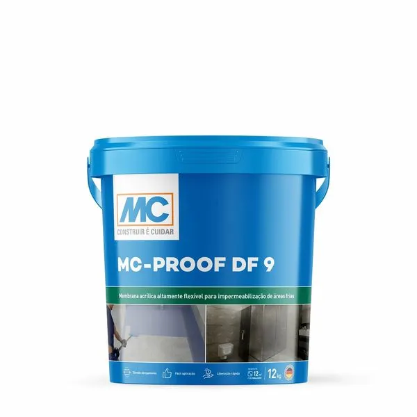 Membrana Acrílica Impermeabilizante McProof DF9 Azul Mc Bauchemie MEMBRANA ACR IMP MC PROOF DF9 CZ 12KG COZ E BANHEIROS