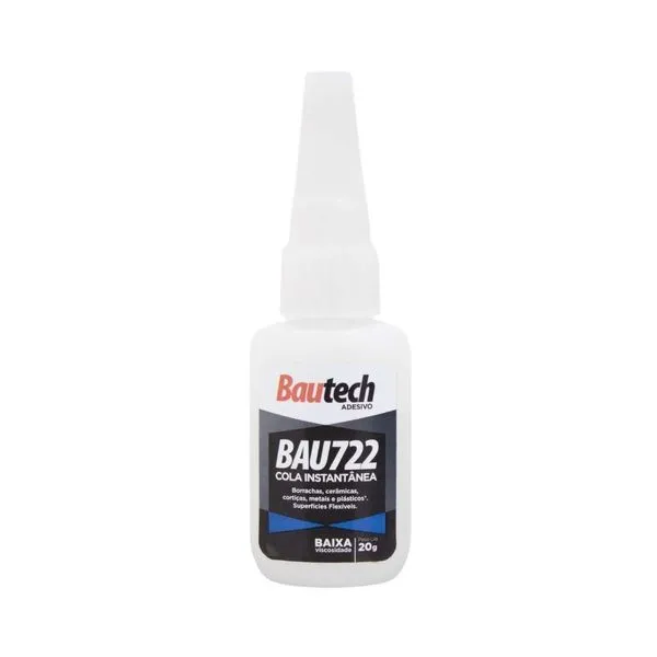 Adesivo Instantâneo Viscosidade Bau 200 20g Bautech Cola Instantânea Baixa Viscosidade BAU722 20g Bautech