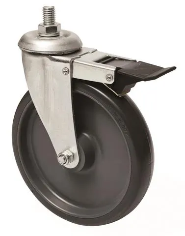Rodízio Giratório com Freio Fixação Espiga de Resina Termoplástica Colson Rodízio Giratório com Freio Fixação Espiga 6" de Resina Termoplástica