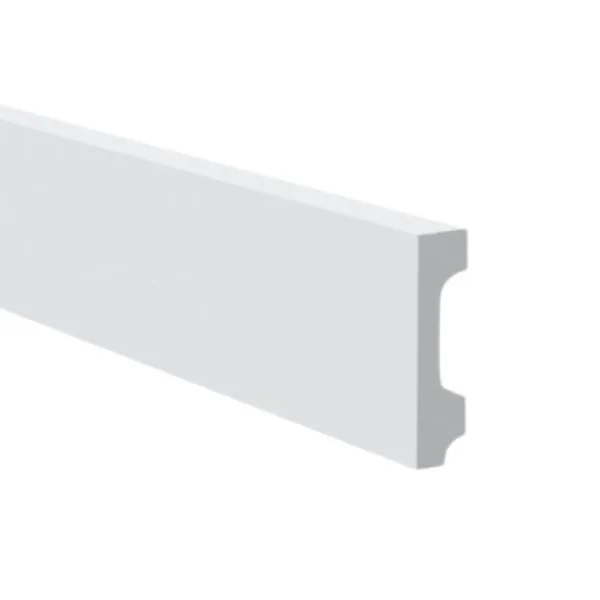 Rodapé Poliestireno Liso WB7 Gart Rodapé Poliestireno WB7 Branco Liso 7x1,8x244cm