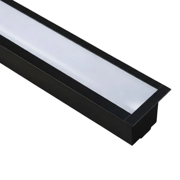 Perfil de Embutir 35mm em Alumínio Fita de LED com 2 Metros Itamonte Perfil de Embutir 35x35mm em Alumínio Preto com 2 Metros