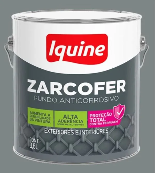 Fundo Anticorrosivo Zarcofer Cinza Iquine Fundo Anticorrosivo Zarcofer Cinza 3,6L Iquine