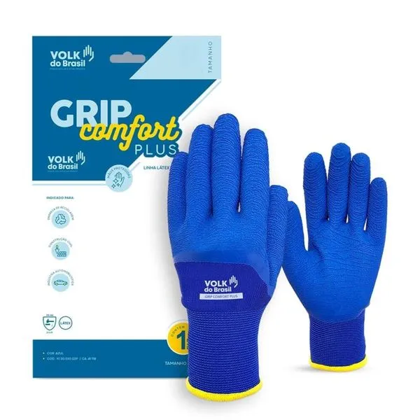 Luva Segurança Azul Comfort Plus Volk Luva Segurança Comfort Plus Azul Tam EG CA41118 Volk