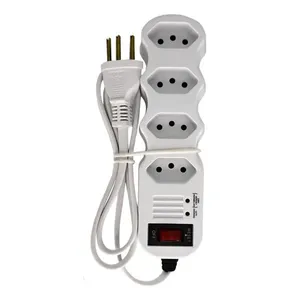 Filtro de Linha com 4 Tomadas de 2 Pólos + T 10A 1 Metro Ilumi Filtro de Linha com 4 tomadas de 2 Pólos + Terra 10 Amp 1 metro Branca