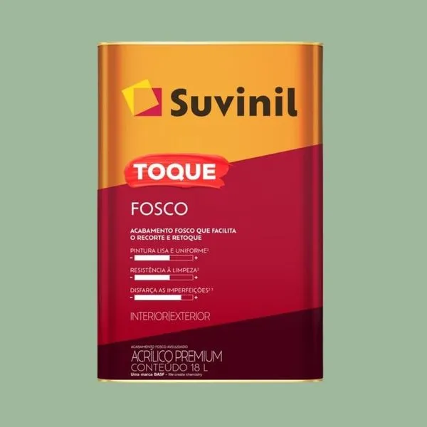 Tinta Premium Acrílica Fosco Toque 18L Suvinil Tinta Premium Acrílica Fosco Toque Verde Pastel 18L Suvinil