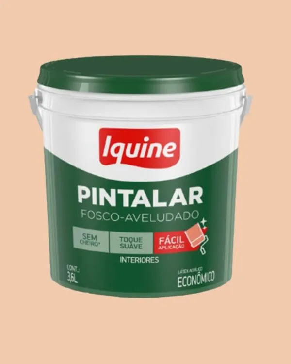 Tinta Econômica Acrílica Fosco Pintalar 3,6L Iquine Tinta Econômica Acrílica Fosco Pintalar Pêssego 3,6L Iquine