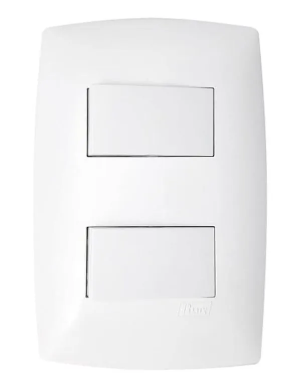 Conjunto 2 Interruptores Simples A1 4x2 Home B.Lux Conjunto 2 Interruptores Simples 10A/250V 4x2 Branco Home