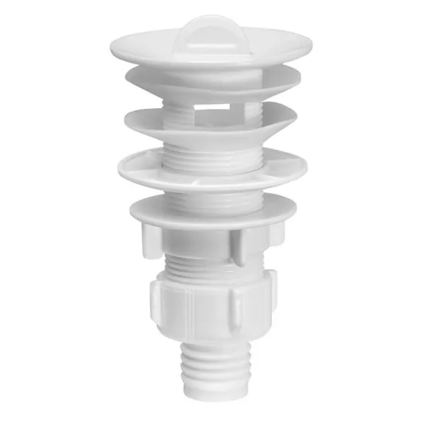 Válvula Redonda Branca para Lavatório com Ladrão e Unho 1.7/8" Krona Válvula para Lavatório com Ladrão e Unho 1.7/8" Krona