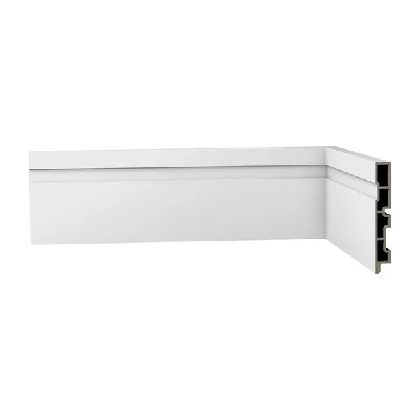 Rodapé PVC Super Frisado WPC Smart R3 Ecovale Rodapé Super WPC Smart R3 Branco Frisado 10,5X240cm