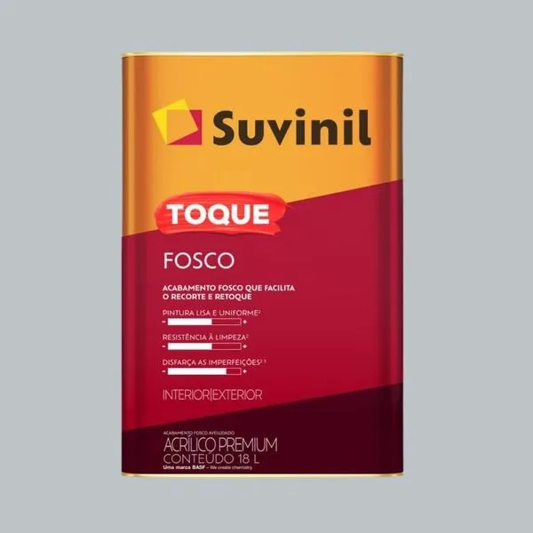 Tinta Premium Acrílica Fosco Toque 18L Suvinil Tinta Premium Acrílica Fosco Toque Névoa Intensa 18L Suvinil