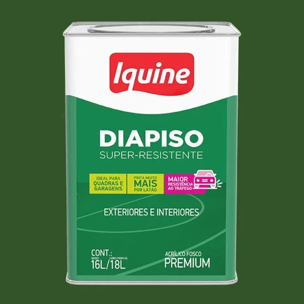 Tinta Premium Acrílica Fosco Piso 18L Diapiso Iquine Tinta Premium Acrílica Fosco Piso Verde Folha 18L Diapiso
