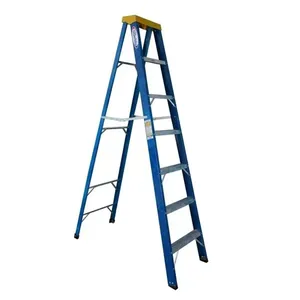 Escada Fibra Tesoura Premium com Patamar 7 Degraus 2,10m WBertolo