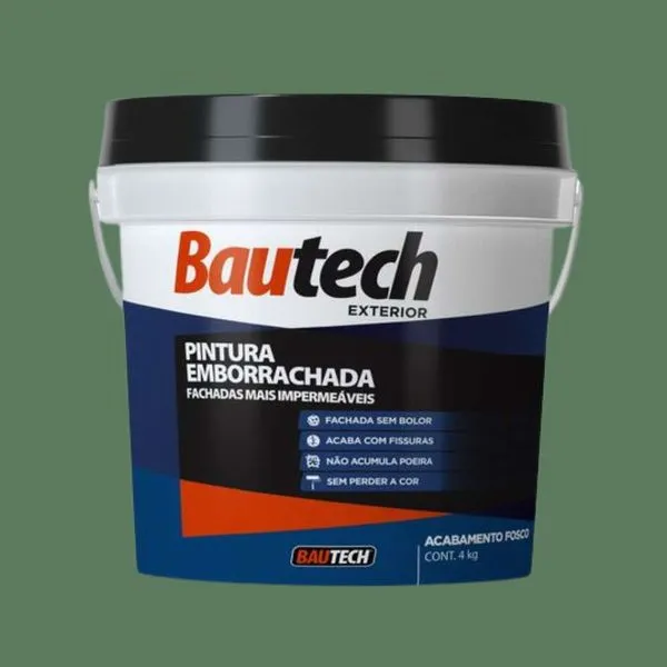Tinta Premium Acrílica Fosco Emborrachada 4Kg Bautech Tinta Acrílica Fosco Emborrachada Verde 4Kg Bautech