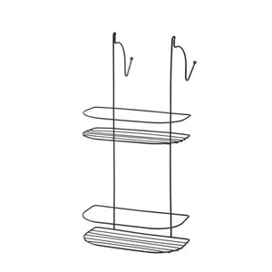 Porta Shampoo Duplo para Banheiro Aço Inox 44,5cm Arthi Porta Shampoo Duplo para Banheiro 44,5cm Preto