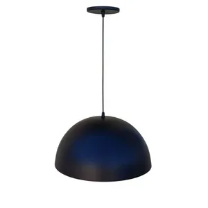 Pendente Meia Lua em Alumínio para 1 Lâmpada E27 Art Line Pendente Meia Bola em Alumínio Preto para 1 Lâmpada E27