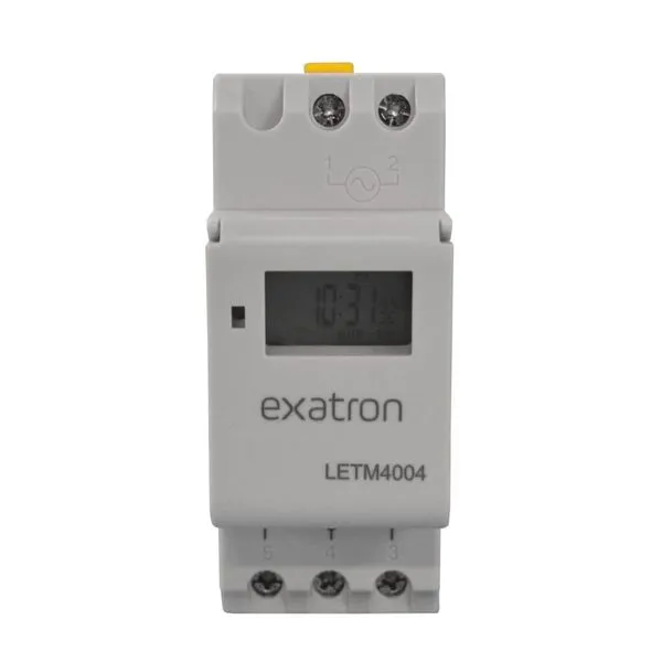 Temporizador Timer Digital 40 Programações para Trilho Exatron Temporizador Timer Digital Trilho Din Bivolt 40 Programações LETM4004