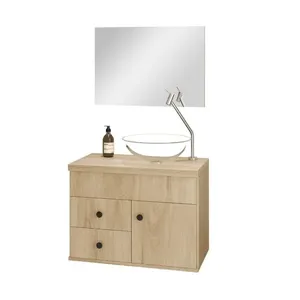 Kit Gabinete para Banheiro Luna 61cm Astral Design Kit Gabinete para Banheiro Luna Nature 61cm