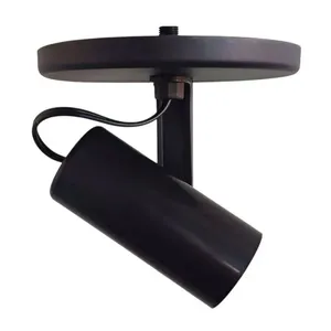 Spot de Sobrepor Tubo em Alumínio para 1 Lâmpada E27 Art Line Spot de Sobrepor Tubo Preto para 1 lâmpada E27