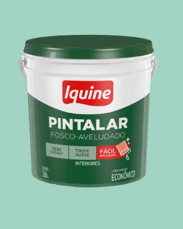Tinta Econômica Acrílica Fosco Pintalar 3,6L Iquine Tinta Econômica Acrílica Fosco Pintalar Verde Piscina 3,6L Iquine
