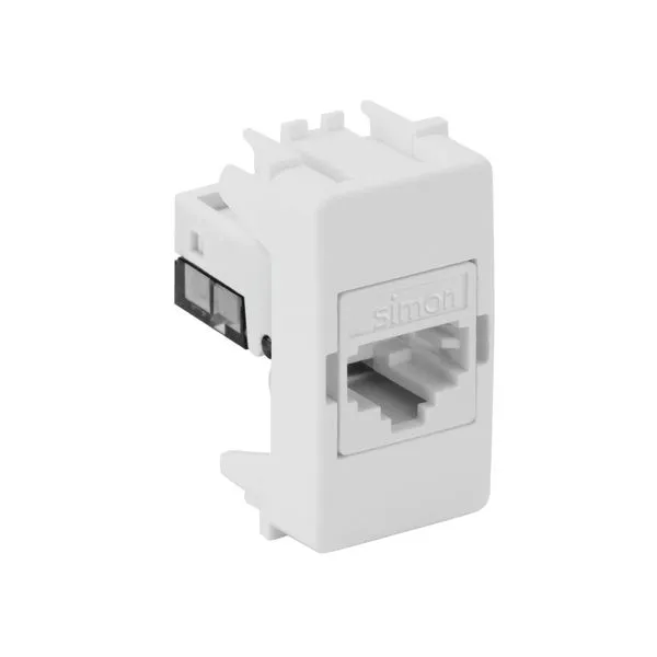 Módulo Tomada para Telefone RJ11 4 Fios Simon 19/20 Módulo Tomada para Telefone RJ11 4 Fios Branco Simon 19/20