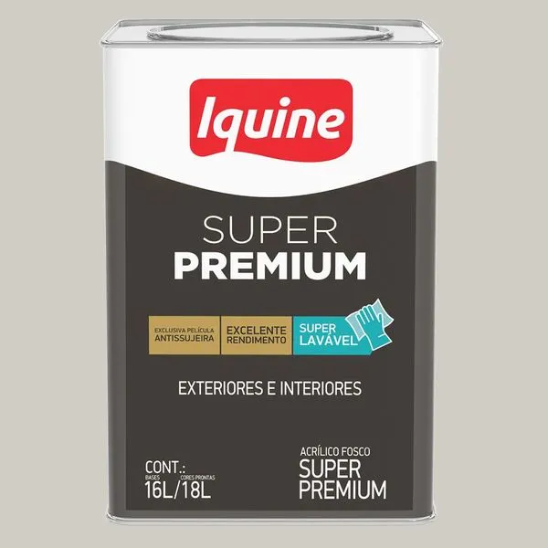 Tinta Premium Acrílica Fosco Super Premium 18L Iquine Tinta Premium Acrílica Fosco Super Premium Crômio18L Iquine