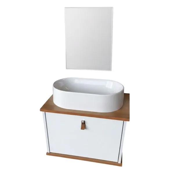 Kit Gabinete para Banheiro Bia Branco 50cm Darabas Kit Gabinete para Banheiro Bia Branco 50cm Desmontado