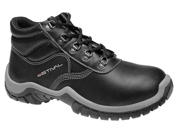 Bota Work Bico Plástico Cano Médio Estival Bota Work Preta Bico Plástico Ca44591 N41 Estival