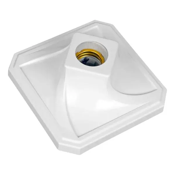 Plafonier Plástico Quadrado Soquete de Porcelana 1XE27 Pavilonis Plafonier Plástico Quadrado Pavilonis Soquete Porcelana 1XE27 Branco