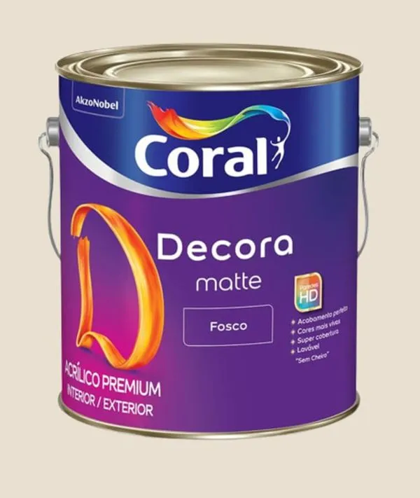 Tinta Premium Acrílica Fosco Decora 3,6L Coral Tinta Premium Acrílica Fosco Decora Algodão Egípcio 3,6L Coral