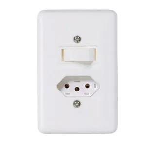 Conjunto Interruptor Paralelo + Tomada 10A 4x2 Stylus Ilumi Conjunto Interruptor Paralelo 6A/250V+Tomada 10A 4x2 Branco Stylus