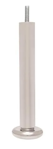 Pé Tubular para Móvel com Sapata e Bucha Alumínio Polido Forjaria Alvorada Pé Tubular para Móvel com Sapata e Bucha 180mm Alumínio Polido