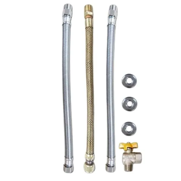 Kit Aquecedor com Engate Metálico e Válvula Esfera 1/2" Distak Kit Aquecedor com Engate Metálico 40cm e Válvula Esfera 1/2" Distak