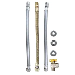 Kit Aquecedor com Engate Metálico e Válvula Esfera 1/2" Distak Kit Aquecedor com Engate Metálico 40cm e Válvula Esfera 1/2" Distak