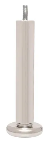 Pé Tubular para Móvel com Sapata e Bucha Alumínio Polido Forjaria Alvorada Pé Tubular para Móvel com Sapata e Bucha 150mm Alumínio Polido