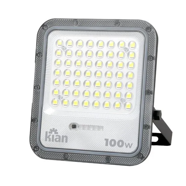 Refletor LED de Alumínio Solar IP65 100W 900 Lúmens Bivolt Kian Refletor de LED Solar Fit 100W IP65 900 Lúmens Luz Branca