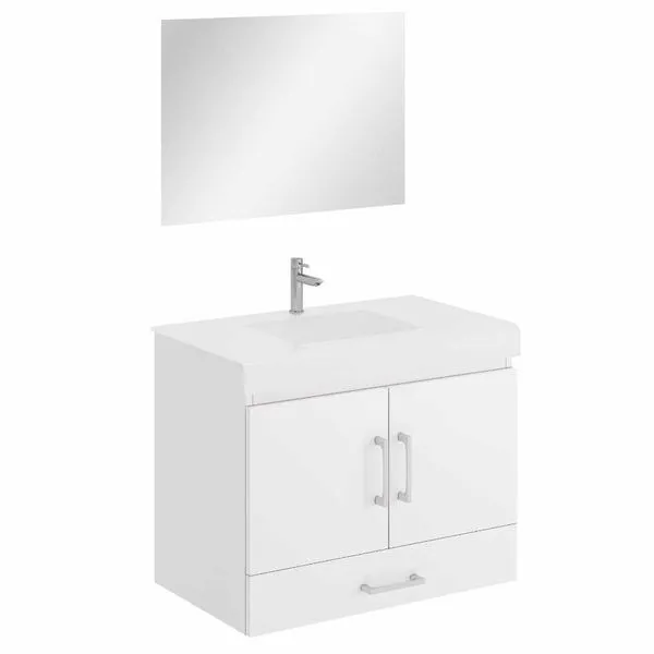Kit Gabinete para Banheiro Vitral 60cm Astral Design Kit Gabinete para Banheiro Vitral Branco 60cm