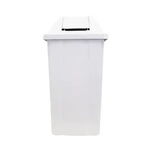 Lixeira Quadrada Tampa Vai e Vem Branco 60L Jsn