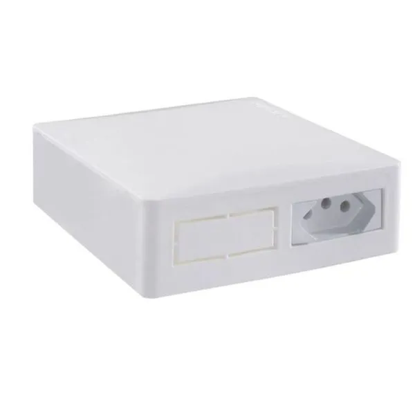 Quadro Proteção Sobrepor Airstop IP40 Disjuntor + Tomada 20A Mondiale Quadro de Proteção Sobrepor Airstop IP40 p/ 1 Disjuntor e Tomada 20A