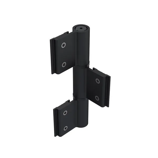 Dobradiça 3 Abas 11,1x6,7cm Até 60Kg 3 Peças Alumínio Udinese Dobradiça 03 Abas 11,1x6,7cm até 60Kg 03 Peças Alumínio Preto Fosco