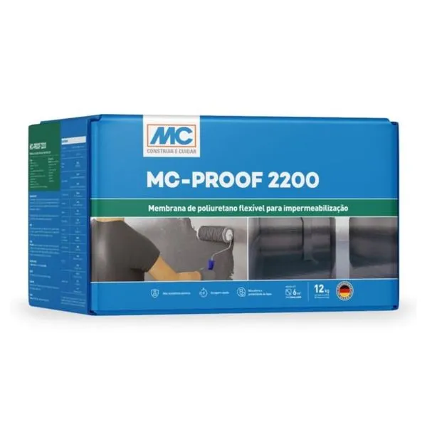 Membrana Impermeabilizante Poliuretano McProof 2200 Mc Bauchemie MEMBRANA POLIURET IMP MC PROOF 2200 12KG PISC E RESERVATÓRIO