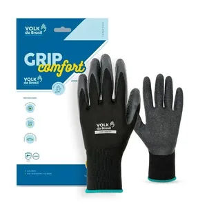 Luva Segurança Preto Grip Comfort Volk Luva Segurança Grip Comfort Preto Tam EG CA38293 Volk