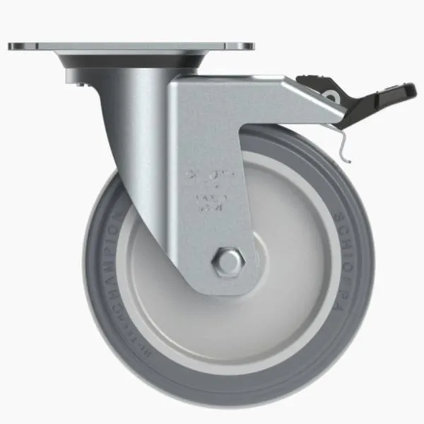 Rodízio Giratório com Freio Termoplástico Schioppa Rodízio Giratório com Freio Termoplástico 125mm 75Kg