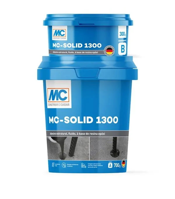Adesivo Estrutural Fluído Epóxi MC Solid 1300 Mc Bauchemie ADESIVO ESTRUTURAL MC SOLID 1300 1KG FUND E ALICERCE
