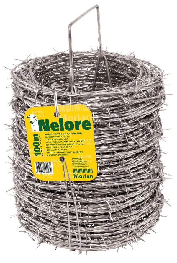 Arame Farpado 100m Nelore Aço Zincado Morlan Arame Farpado Nelore Aço Zincado 100m Morlan