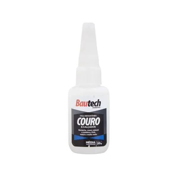 Adesivo Instantâneo para Couro 20g Bautech Cola Instantânea para Couro 20g Bautech