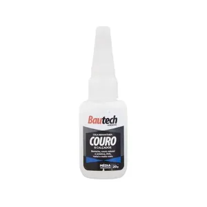 Adesivo Instantâneo para Couro 20g Bautech Cola Instantânea para Couro 20g Bautech