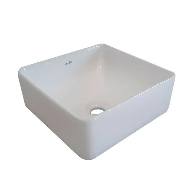 Cuba de Apoio Louça Quadrada 32,5x30,5cm Mondialle Hana Cuba de Apoio Quadrada Branca 32,5x30,5x12cm Louça Mondialle Hana