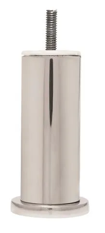 Pé Tubular para Móvel com Sapata e Bucha Alumínio Polido Forjaria Alvorada Pé Tubular para Móvel com Sapata e Bucha 1.1/2" 100mm Alumínio Polido