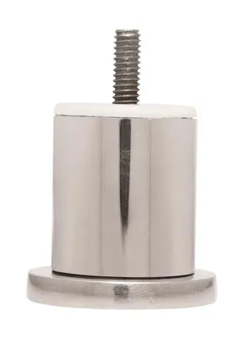 Pé Tubular para Móvel com Sapata e Bucha Alumínio Polido Forjaria Alvorada Pé Tubular para Móvel com Sapata e Bucha 50mm Alumínio Polido