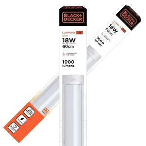 Luminária LED de Sobrepor Slim Branca Bivolt Black&Decker Luminária de led Slim Sobrepor 18W 1000 lúmens 60cm Luz Branca